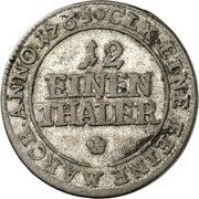 1⁄12 Thaler - Ernest Frederick, Germany, 1765-1771 reverse image