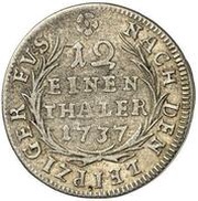 1⁄12 Thaler - Christian Ernest and Francis Josias, Germany, 1737-1739 reverse image