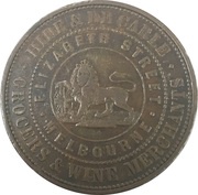 1 Penny - Hide and De Carle Melbourne; Victoria, Australia, 1857-1858 reverse image