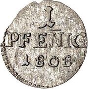 1 Pfennig - Ernest I, Germany, 1808 reverse image