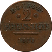 2 Pfennige - Ernest I, Germany, 1810-1818 reverse image