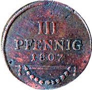 3 Pfennig - Ernest I, Germany, 1806-1808 reverse image