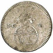 6 Pfennig - Francis Josias, Germany, 1754-1758 reverse image