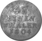 1⁄48 Thaler - Francis Frederick Anthony, Germany, 1804-1806 reverse image