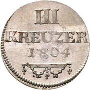 3 Kreuzers - Francis Frederick Anthony, Germany, 1804 reverse image