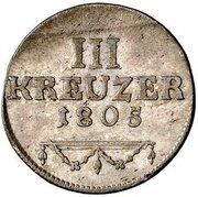 3 Kreuzers - Francis Frederick Anthony, Germany, 1804-1805 reverse image