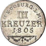 3 Kreuzers - Francis Frederick Anthony, Germany, 1805 reverse image