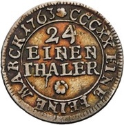 1⁄24 Thaler - Francis Josias, Germany, 1763 reverse image
