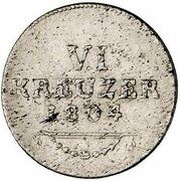 6 Kreuzers - Francis Frederick Anthony, Germany, 1804 reverse image