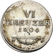 6 Kreuzers - Francis Frederick Anthony, Germany, 1804 reverse image