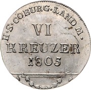 6 Kreuzers - Francis Frederick Anthony, Germany, 1805 reverse image