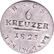 6 Kreuzers - Ernest I, Germany, 1808-1826 reverse image