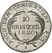10 Kreuzers - Ernest I, Germany, 1820 reverse image