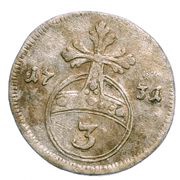 3 Pfennig - William Henry, Germany, 1729-1736 reverse image