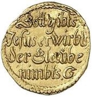 1 Pfennig - Ernest Gold pattern strike; Death, Germany, 1675 reverse image