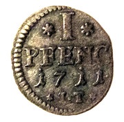 1 Pfennig - Frederick II, Germany, 1711 reverse image