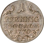 1 Pfennig - Frederick III, Germany, 1770 reverse image