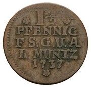 1½ Pfennig - Frederick III, Germany, 1733-1737 reverse image
