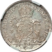 ⅓ Thaler - Frederick II and John William, Germany, 1755 reverse image