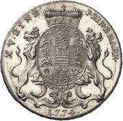 ⅔ Thaler - Ernest II Louis, Germany, 1774 reverse image