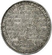 1 Thaler - Ernest Baptism, Germany, 1670 reverse image