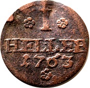 1 Heller - Ernest Frederick III Charles, Germany, 1763-1770 reverse image