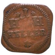 1 Heller - Ernest Frederick III Charles Klippe, Germany, 1772-1778 reverse image