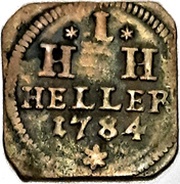 1 Heller - Joseph Frederick Klippe, Germany, 1781-1784 reverse image