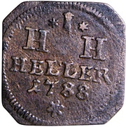 1 Heller - Joseph Frederick, Germany, 1787-1788 reverse image