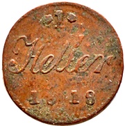 1 Heller - Frederick I, Germany, 1808-1818 reverse image