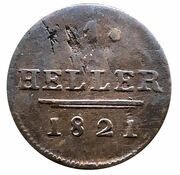 1 Heller - Frederick I, Germany, 1820-1825 reverse image