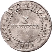 3 Kreuzers - Frederick I, Germany, 1808-1820 reverse image