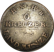 6 Kreuzers - Frederick I, Germany, 1820-1825 reverse image