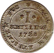 1 Shilling - George II August, Germany, 1737-1738 reverse image