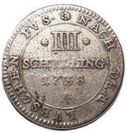 4 Schillings - George II, Germany, 1736-1738 reverse image