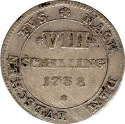 8 Schilling - George II August, Germany, 1738 reverse image