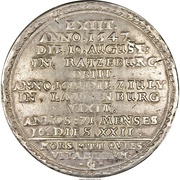 2 Thalers - Francis II Death of Francis II, Germany, 1619 reverse image