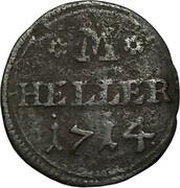 1 Heller - Ernest Louis I, Germany, 1714 reverse image