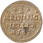 1 Heller - Frederick William, Germany, 1743-1745 reverse image