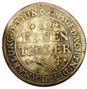 1⁄12 Thaler - Ernest Louis Marriage, Germany, 1714 reverse image