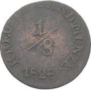 ⅛ Kreuzer - Bernard II, Germany, 1828 reverse image