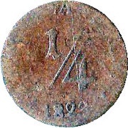 ¼ Kreuzer - Bernhard II, Germany, 1823 reverse image