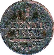 1 Pfennig - Bernhard II, Germany, 1832-1835 reverse image