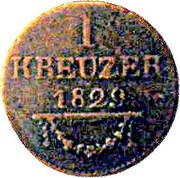 1 Kreuzer - Bernhard II, Germany, 1828-1830 reverse image