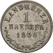 1 Kreuzer - Bernhard II, Germany, 1835-1837 reverse image
