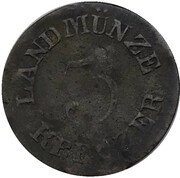 3 Kreuzers - Bernhard II, Germany, 1827-1829 reverse image