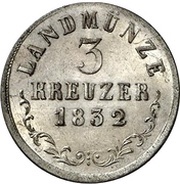 3 Kreuzers - Bernhard II, Germany, 1831-1835 reverse image