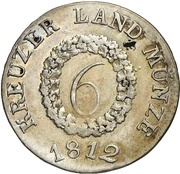 6 Kreuzers - Bernhard Erich Freund, Germany, 1812-1813 reverse image