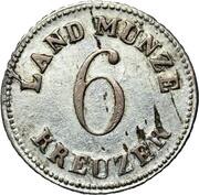6 Kreuzers - Bernard II, Germany, 1826-1829 reverse image