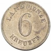 6 Kreuzers - Bernhard II, Germany, 1828-1830 reverse image